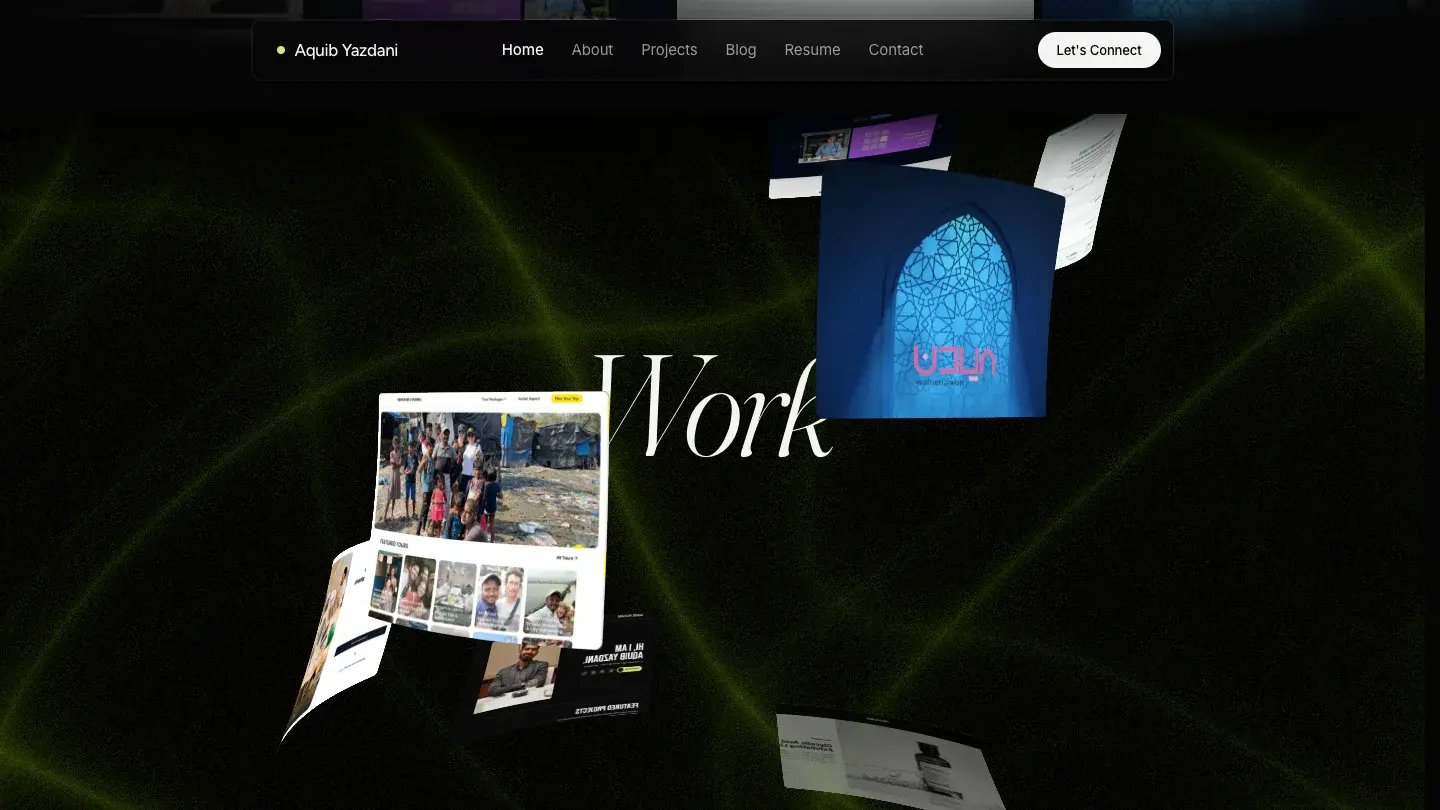 Selected work spinning on the WebGL coil