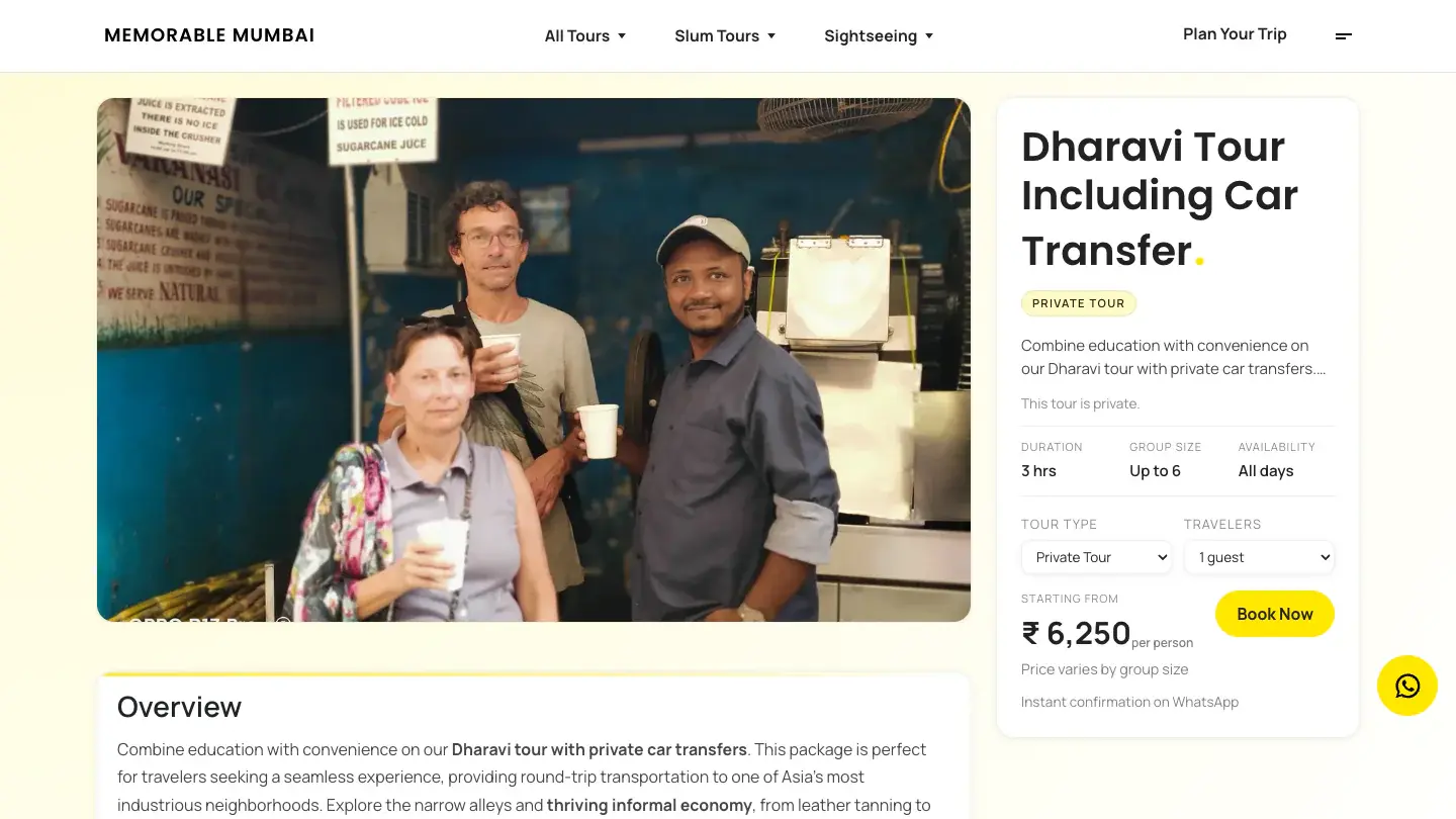 Dharavi Tour including car transfer